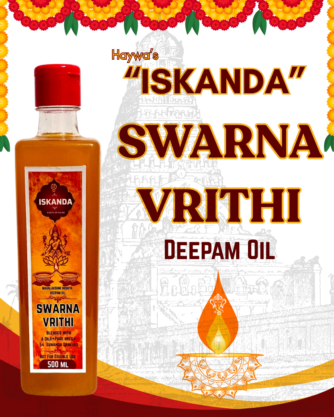 ISKANDA SWARNA VRITHI Deepam Oil-500ml