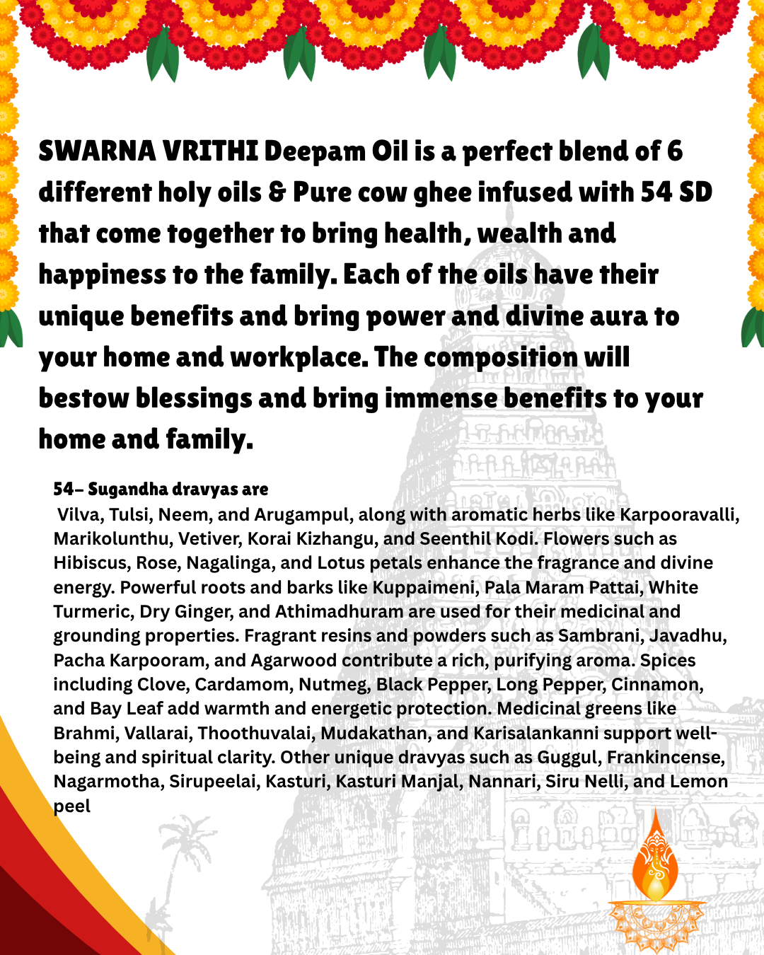ISKANDA SWARNA VRITHI Deepam Oil-500ml - Image 2