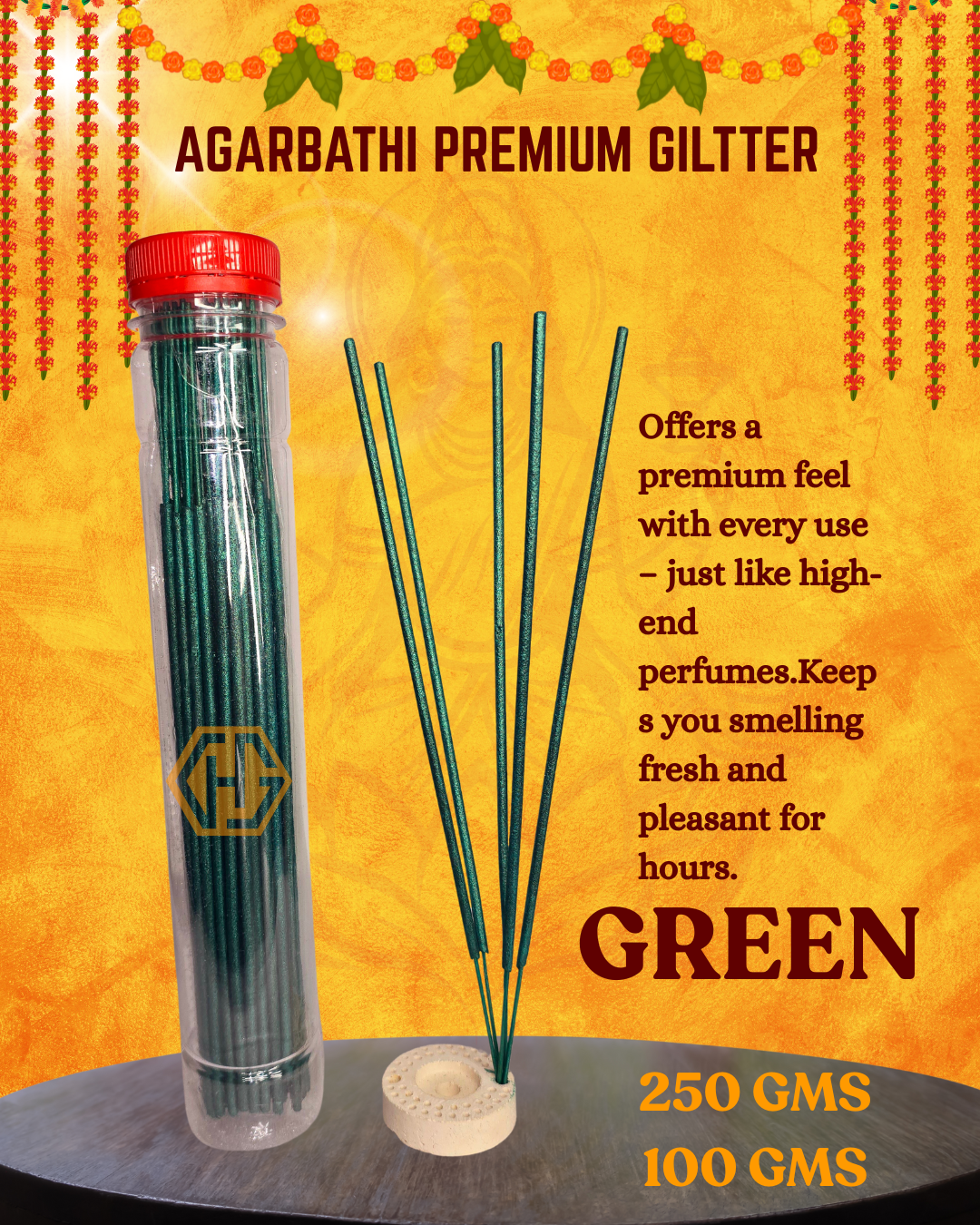 Premium GILITTER "GREEN" Agarbathi - Image 3